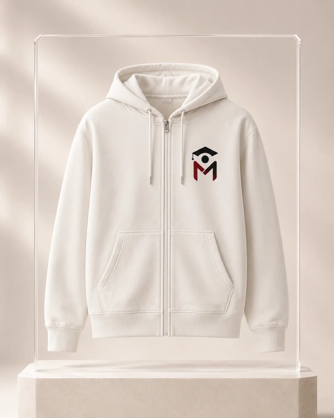 Fermuarlı Mezuniyet Kapüşonlu Sweatshirt