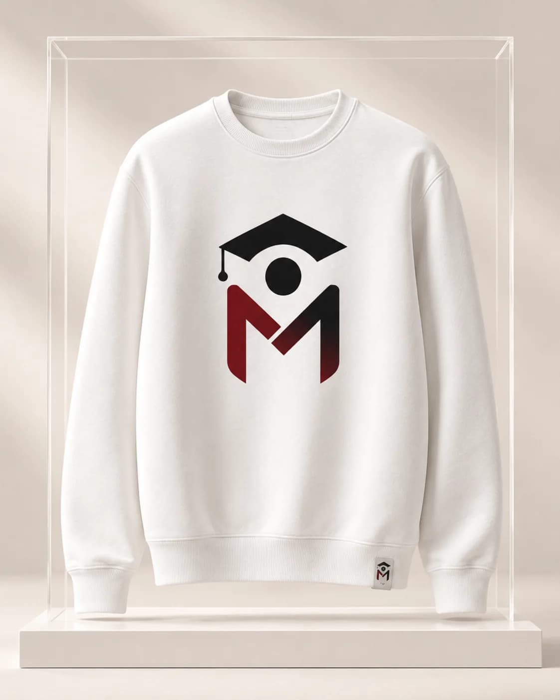 Logolu Beyaz Mezuniyet Sweatshirt Modeli